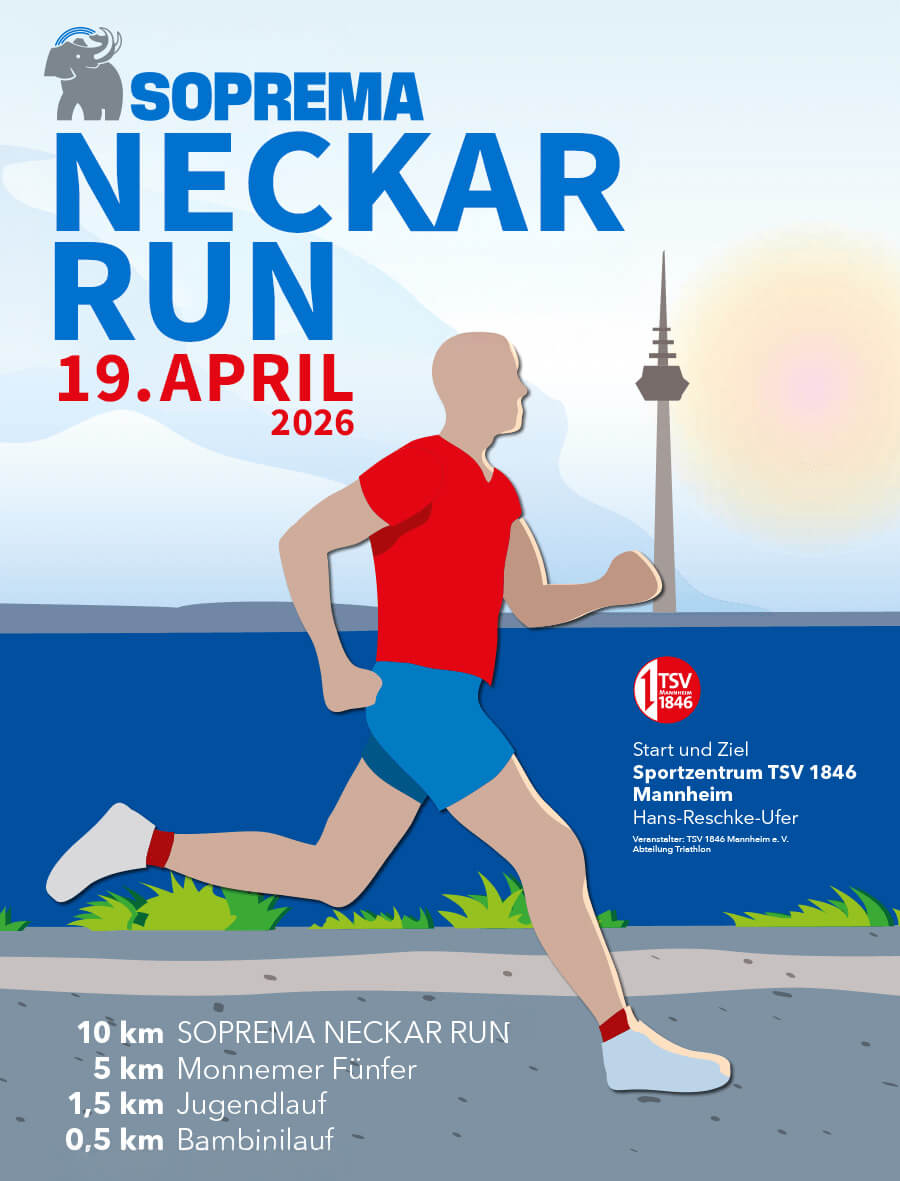 Lauveranstaltung Volkslauf mit 10km Lauf Mannheim Soprema Neckar Run 2026